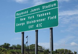 Raymond James Stadium Road Sign